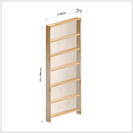 横幅71-80／高さ171-180／奥行10cmの棚ユニット