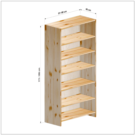 横幅81-90／高さ171-180／奥行40cmの棚ユニット