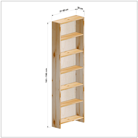横幅51-60／高さ181-190／奥行20cmの棚ユニット