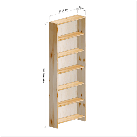 横幅61-70／高さ181-190／奥行20cmの棚ユニット