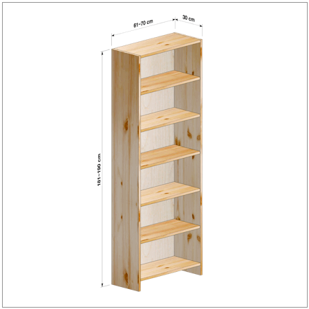 横幅61-70／高さ181-190／奥行30cmの棚ユニット