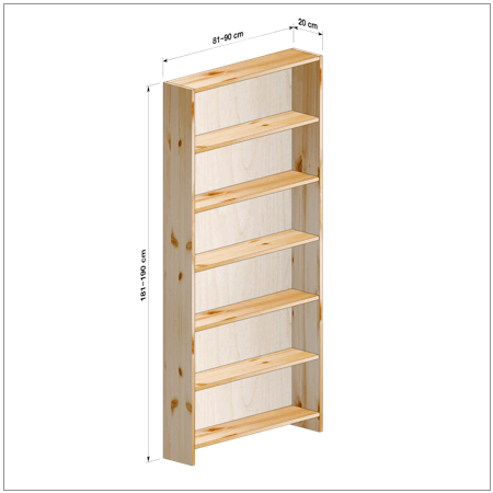 横幅81-90／高さ181-190／奥行20cmの棚ユニット