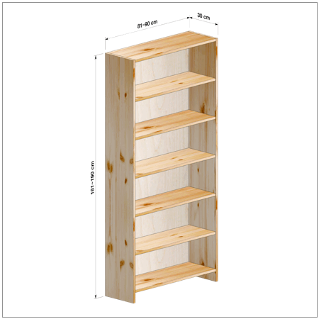 横幅81-90／高さ181-190／奥行30cmの棚ユニット
