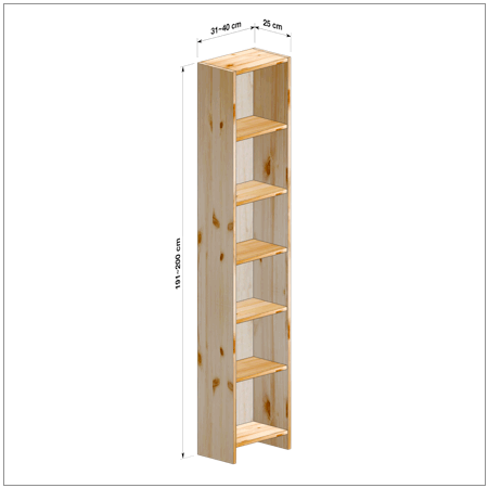 横幅31-40／高さ191-200／奥行25cmの棚ユニット