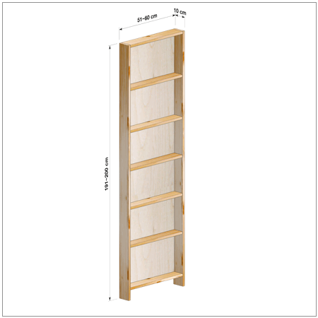 横幅51-60／高さ191-200／奥行10cmの棚ユニット