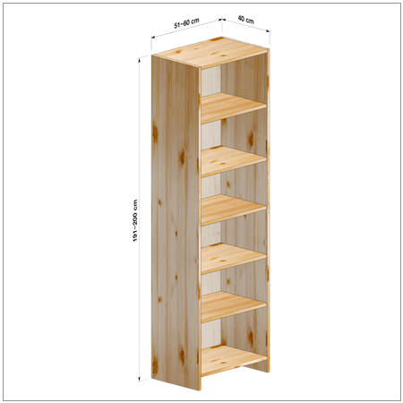横幅51-60／高さ191-200／奥行40cmの棚ユニット