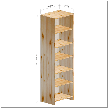 横幅51-60／高さ191-200／奥行45cmの棚ユニット