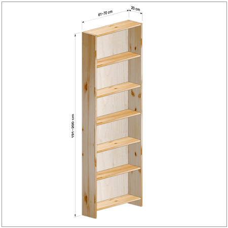 横幅61-70／高さ191-200／奥行20cmの棚ユニット