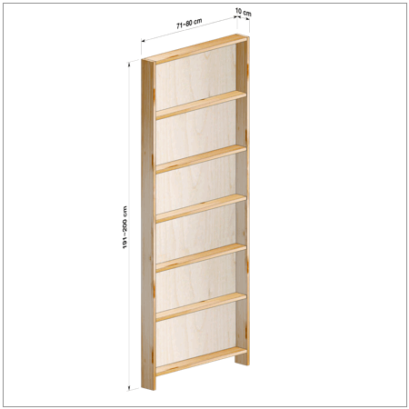 横幅71-80／高さ191-200／奥行10cmの棚ユニット