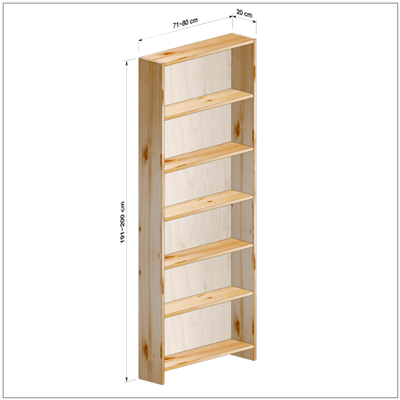 横幅71-80／高さ191-200／奥行20cmの棚ユニット