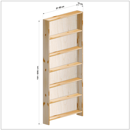 横幅81-90／高さ191-200／奥行15cmの棚ユニット