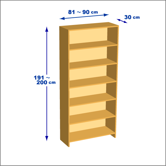 横幅81-90／高さ191-200／奥行30cmの棚ユニット