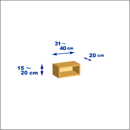 横幅31-40／高さ15-20／奥行20cmの棚ユニット