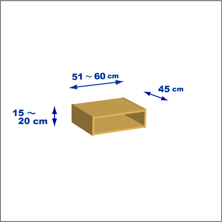 横幅51-60／高さ15-20／奥行45cmの棚ユニット