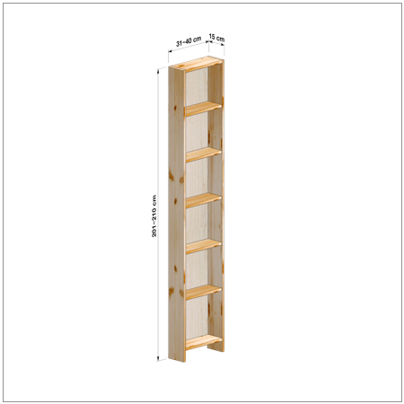 横幅31-40／高さ201-210／奥行15cmの棚ユニット
