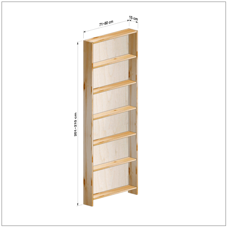 横幅81-90／高さ201-210／奥行15cmの棚ユニット