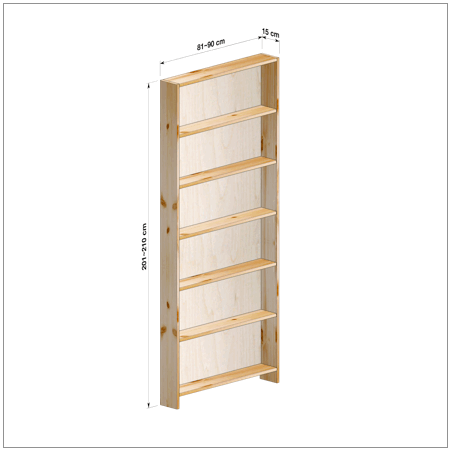 横幅81-90／高さ201-210／奥行15cmの棚ユニット