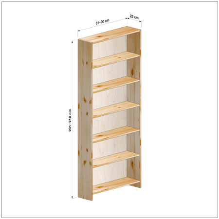 横幅81-90／高さ201-210／奥行25cmの棚ユニット