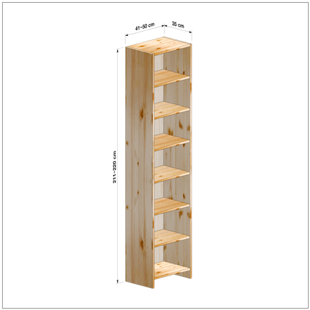 横幅41-50／高さ211-220／奥行35cmの棚ユニット