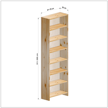 横幅61-70／高さ211-220／奥行30cmの棚ユニット