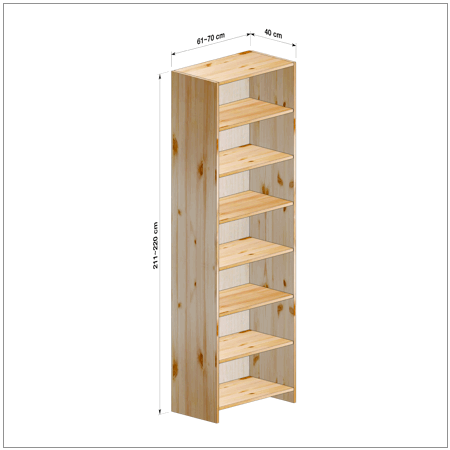 横幅61-70／高さ211-220／奥行40cmの棚ユニット