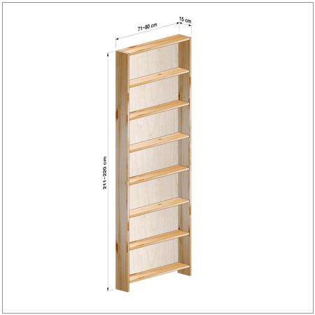 横幅71-80／高さ211-220／奥行15cmの棚ユニット