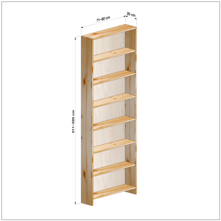 横幅71-80／高さ211-220／奥行20cmの棚ユニット