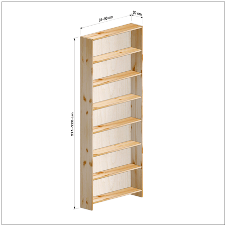 横幅81-90／高さ211-220／奥行20cmの棚ユニット