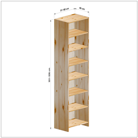 横幅51-60／高さ221-230／奥行40cmの棚ユニット