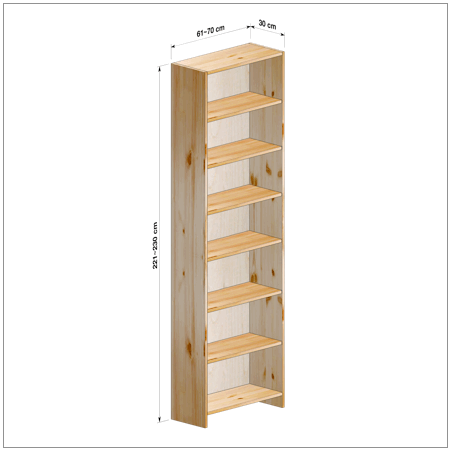 横幅61-70／高さ221-230／奥行30cmの棚ユニット