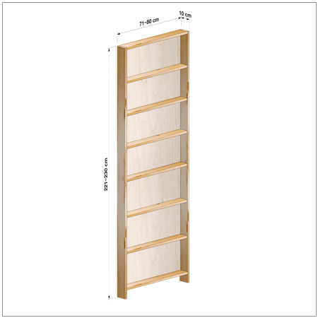 横幅71-80／高さ221-230／奥行10cmの棚ユニット