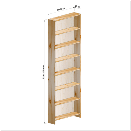 横幅71-80／高さ221-230／奥行20cmの棚ユニット