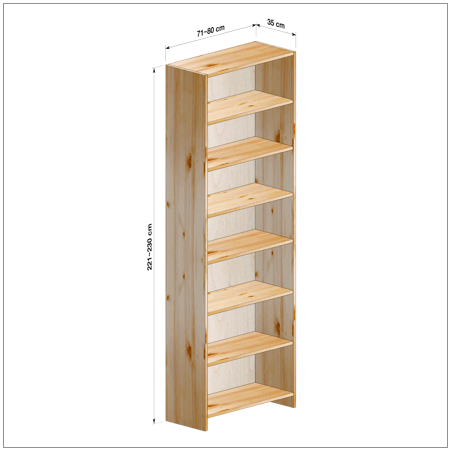 横幅71-80／高さ221-230／奥行35cmの棚ユニット