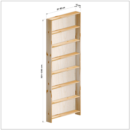 横幅81-90／高さ221-230／奥行15cmの棚ユニット