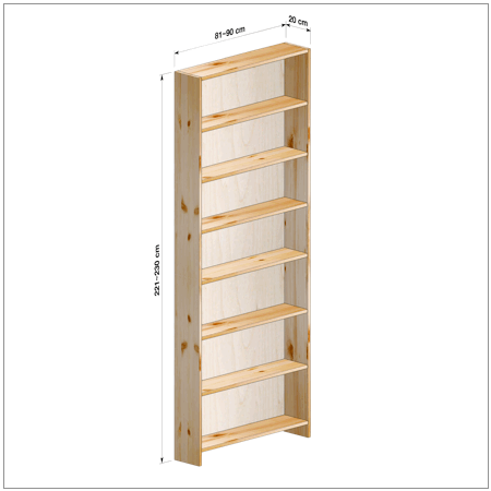 横幅81-90／高さ221-230／奥行20cmの棚ユニット