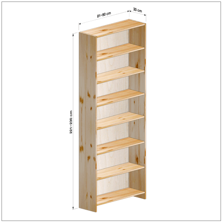 横幅81-90／高さ221-230／奥行30cmの棚ユニット