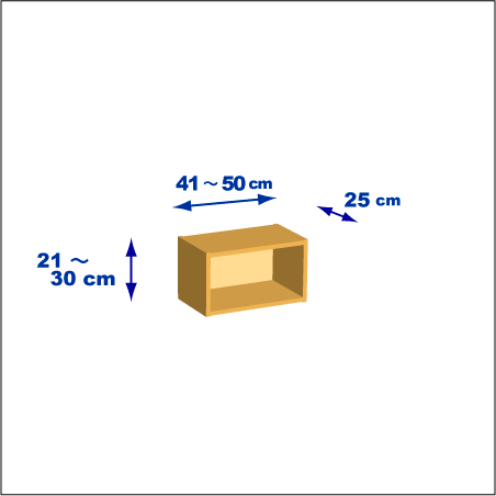 横幅41-50／高さ21-30／奥行25cmの棚ユニット