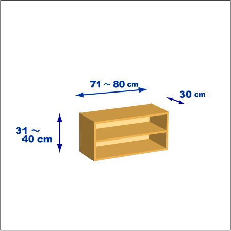 横幅71-80／高さ31-40／奥行30cmの棚ユニット