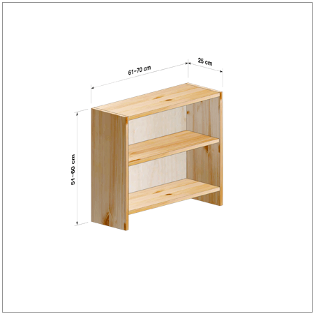横幅61-70／高さ51-60／奥行25cmの棚ユニット