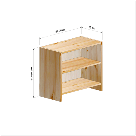 横幅61-70／高さ51-60／奥行35cmの棚ユニット