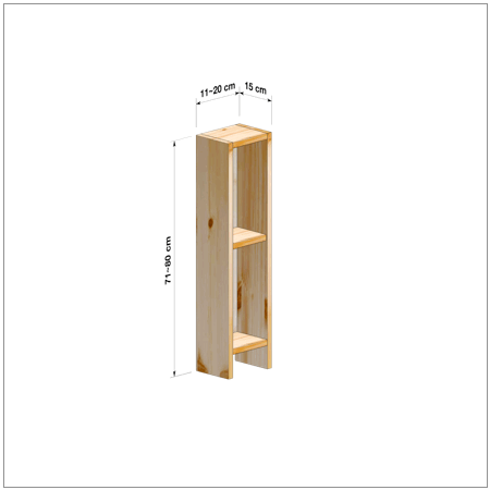 横幅11-20／高さ71-80／奥行15cmの棚ユニット