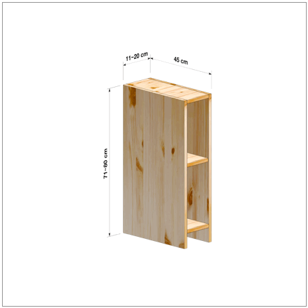 横幅11-20／高さ71-80／奥行45cmの棚ユニット
