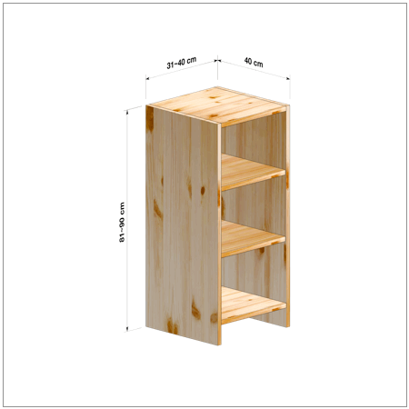 横幅31-40／高さ81-90／奥行40cmの棚ユニット