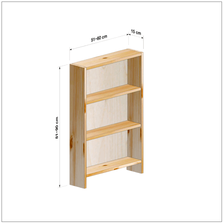 横幅51-60／高さ81-90／奥行15cmの棚ユニット