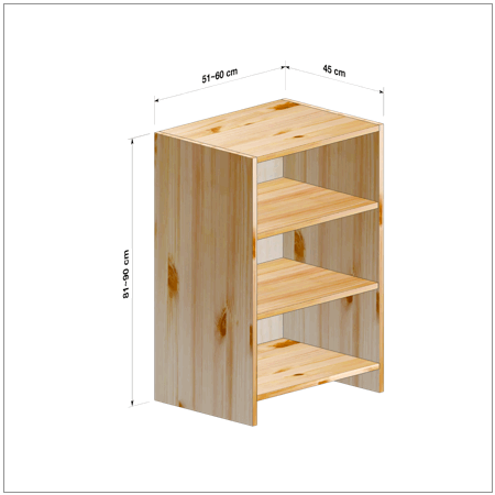 横幅51-60／高さ81-90／奥行45cmの棚ユニット