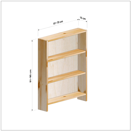 横幅61-70／高さ81-90／奥行15cmの棚ユニット