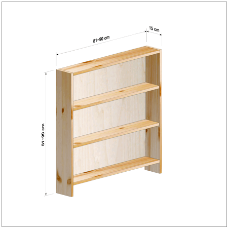 横幅81-90／高さ81-90／奥行15cmの棚ユニット