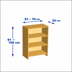 横幅61-70／高さ91-100／奥行35cmの棚ユニット