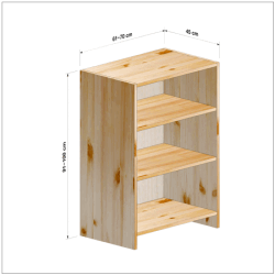 横幅61-70／高さ91-100／奥行45cmの棚ユニット