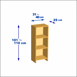 横幅31-40／高さ101-110／奥行25cmの棚ユニット